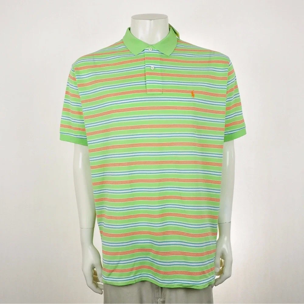 New Polo Ralph Lauren Polo Shirt Mens XL Green RL Pony Pima Cotton Pique Blend